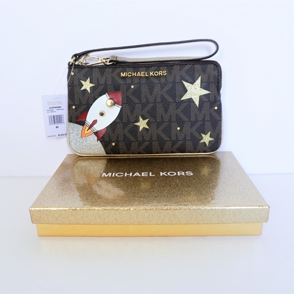 Michael Kors Giftable Large TZ Wristlet MK Brown - Picture 1 of 8